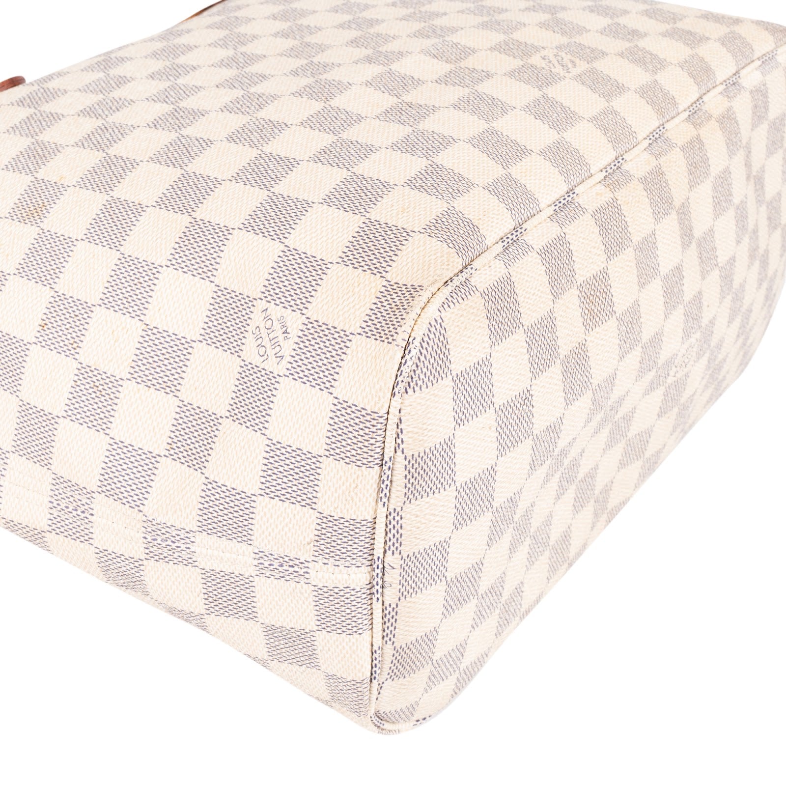 Louis Vuitton Monogram Damier Azur Canvas Neverfull MM Shoulder Bag - vintageandkickz
