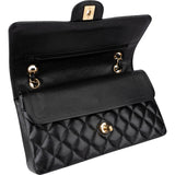Chanel Quilted Caviar Leather Gold Medium Double Flap Crossbody Bag