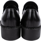 Prada Black Brushed Patent Leather Loafers (37)