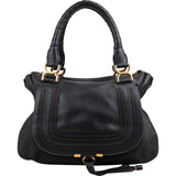 Chloé Noir Grained Calfskin Marcie Handbag