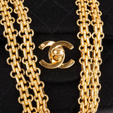 Chanel Quilted Jersey Medium 24K Gold Double Flap Crossbody Bag
