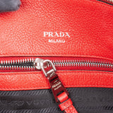 Prada Red Vitello Daino Leather Tote Handbag
