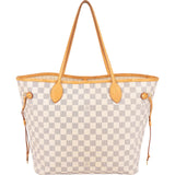 Louis Vuitton Monogram Damier Azur Neverfull MM Shoulder Bag