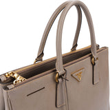 Prada Grey Saffiano Leather Galleria Handbag