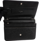 Chanel Camellia Embossed Wallet on Chain Crossbody Bag