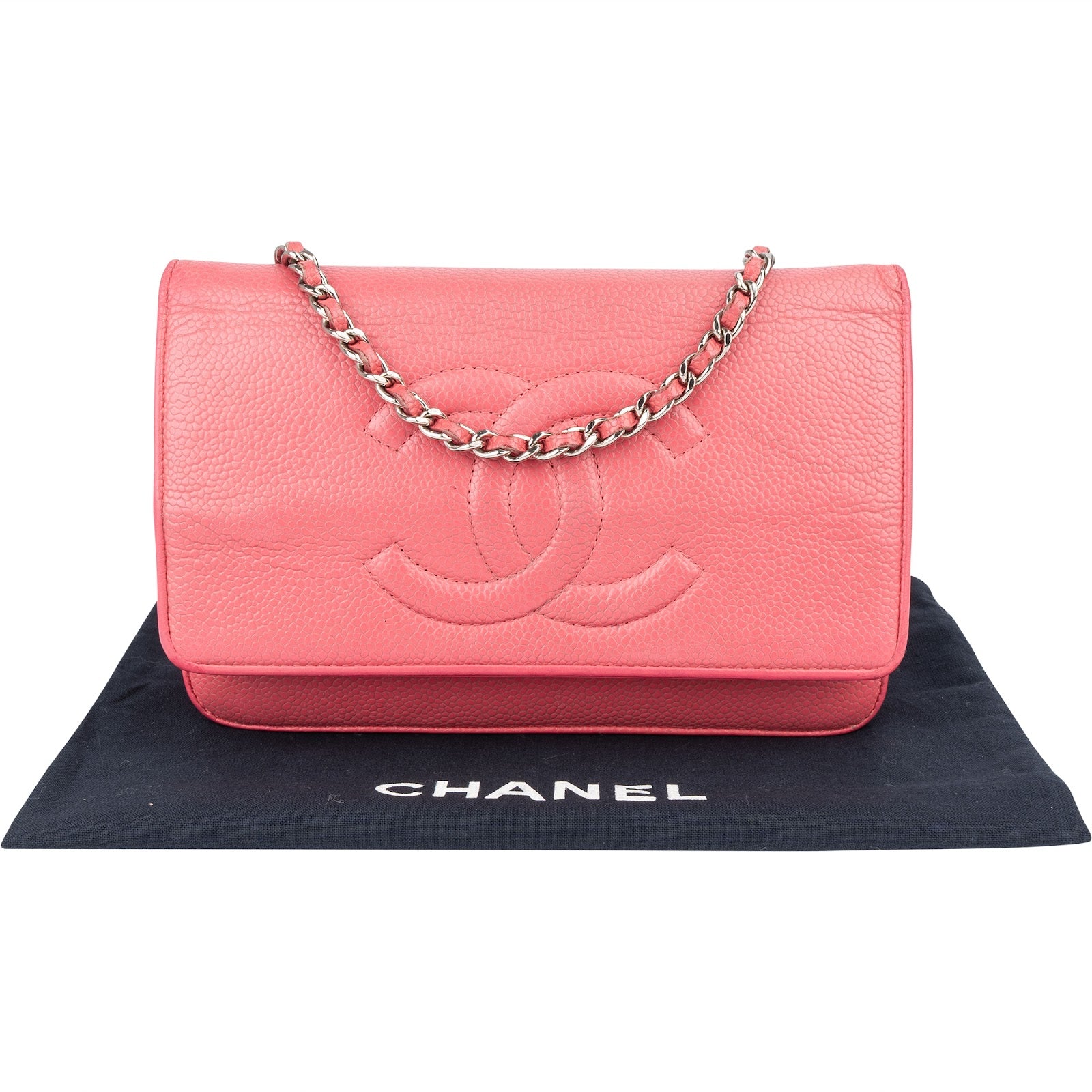 [🔄️B05 / F48] Chanel Caviar Leather Wallet on Chain Crossbody Bag - vintageandkickz