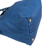 Prada Blue Tessuto Saffiano Triangle Tote Crossbody Handbag
