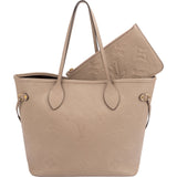 Louis Vuitton Taupe Monogram Empreinte Leather Neverfull MM Shoulder Bag