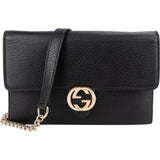 Gucci Leather Interlocking GG Wallet On Chain Crossbody Bag
