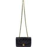 Chanel Quilted Lambskin 24K Gold Small Diana Single Flap Crossbody Bag