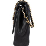 Chanel Chevron Lambskin 24K Gold Single Flap Shoulder Bag