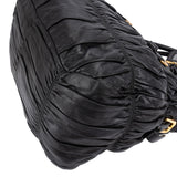 Prada Black Matelassé Nappa Leather Gaufre Satchel Handbag