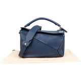 Loewe Blue Grained Calfskin Puzzle Crossbody Handbag