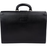 Ermenegildo Zegna Black Pebbled Leather Briefcase Handbag