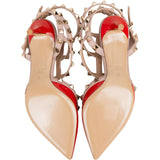 Valentino Garavani Multicolor Patent Leather Rockstud Multi Ankle Strap Pumps (35)