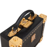MCM Monogram Visetos Small Coffer Studded Vanity Case Handbag