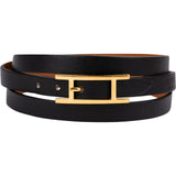 Hermès Black Leather Behapi Belt Triple Tour Bracelet