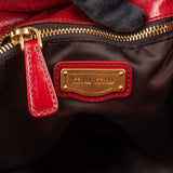 Miu Miu Red Vitello Lux Leather Bow Satchel Handbag