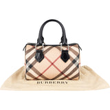 Burberry Haymarket Nova-Check Canvas Boston Handbag