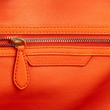 Céline Orange Grained Leather Luggage Handbag