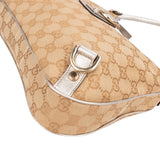 Gucci Monogram GG Canvas Metallic Leather Abbey D-Ring Shoulder Bag
