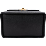Chanel Black Caviar Leather 24K Gold CC Top Handle Vanity Case Handbag