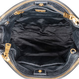 Miu Miu Black Vitello Lux Leather Bow Handbag