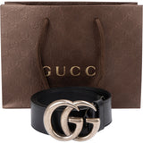 Gucci Black Leather GG Marmont Belt ( 80 / 32 )