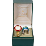 Gucci Gold Tone Change Bezel 1100L Bangle Woman Watch