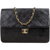 Chanel Quilted Lambskin 24K Gold Single Flap Shoulder Bag
