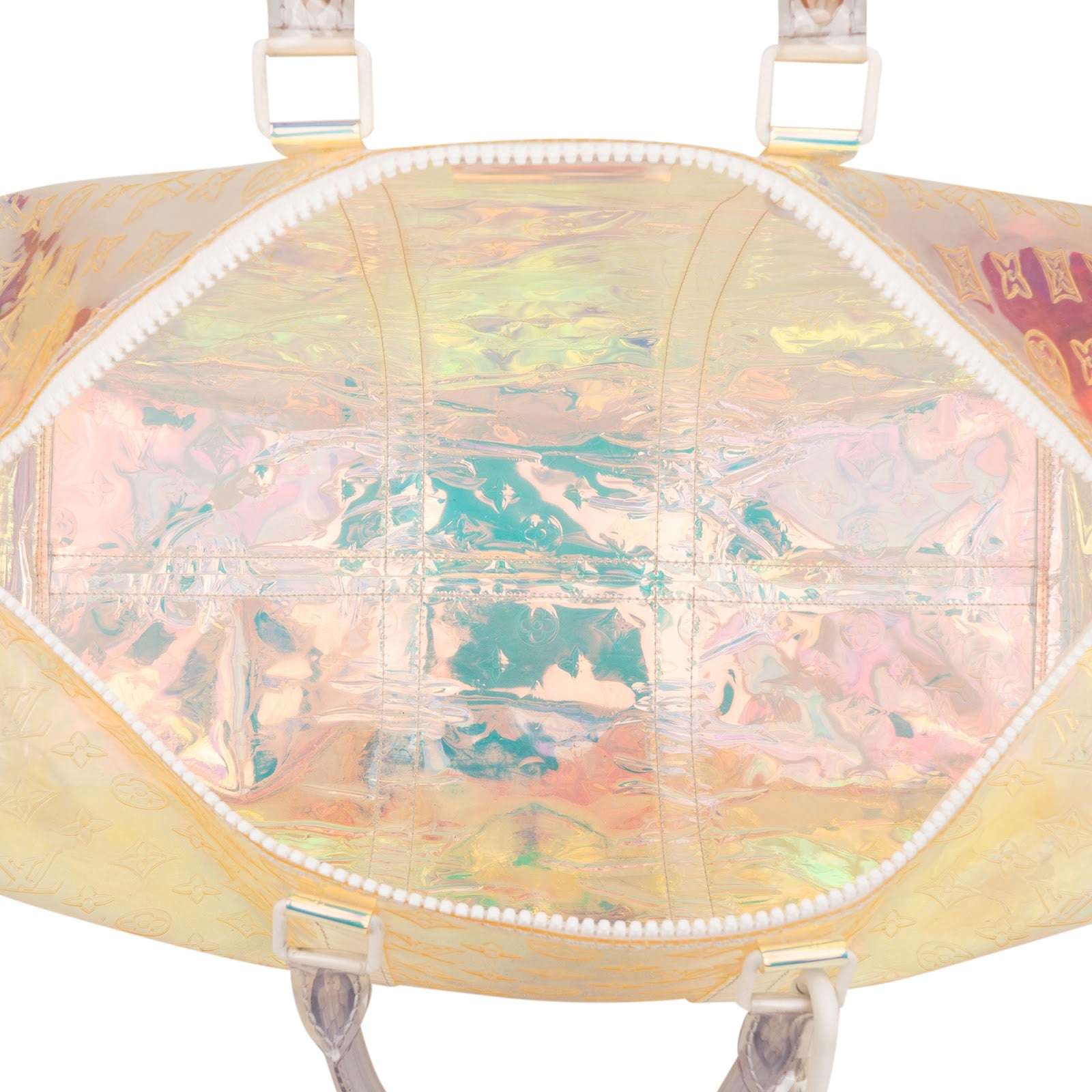 [🔄️B07 / F21] Louis Vuitton Canvas Iridescent Monogram Prism Keepall 50 Bandoulière Travel Bag - vintageandkickz