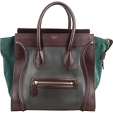 Céline Bicolor Suede & Leather Large Luggage Handbag