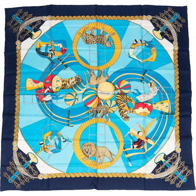 Hermès Circus Silk Carre 90 Scarf Tuch