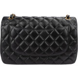 Chanel Quilted Lambskin Jumbo Double Flap Crossbody Bag