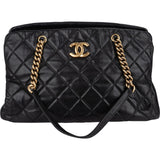Chanel Quilted Lambskin CC Crown Tote Shoulder Bag