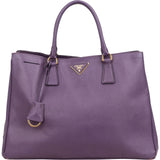 Prada Purple Saffiano Leather Galleria Large Tote Handbag