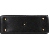 Gucci Black Grained Leather Padlock Top Handle Handbag