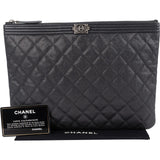 Chanel Quilted Caviar Leather Boy CC Clutch