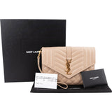 Saint Laurent Chevron Grain de Poudre Matelassé Pouch Bag