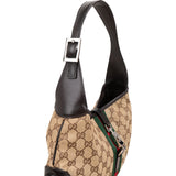 Gucci Monogram GG Canvas Jackie Web Stripe Shoulder Bag