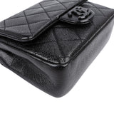 Chanel Quilted Caviar Leather Ultramatte So Black Mini Rectangular Single Flap Crossbody Bag