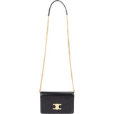 Celine Shiny Calfskin Triomphe Wallet On Chain Crossbody Bag