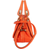 Chloé Orange Grained Leather Paraty Handbag