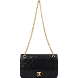 Chanel Quilted Lambskin Medium 24K Gold Double Flap Shoulder Bag