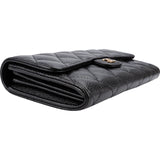 Chanel Quilted Caviar Leather Classic CC Flap Wallet