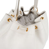 Hermès White Leather Market GM Tsubal Bucket Shoulder Bag