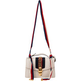 Gucci White Leather Sylvie Shoulder Bag