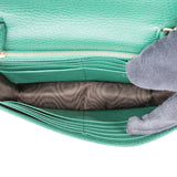 Gucci Pebbled Leather Interlocking GG Wallet on Chain Crossbody Bag
