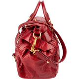 Miu Miu Red Vitello Lux Leather Bow Satchel Handbag