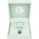 Christian Dior Silver Tone Star Emblem Pendant Necklace